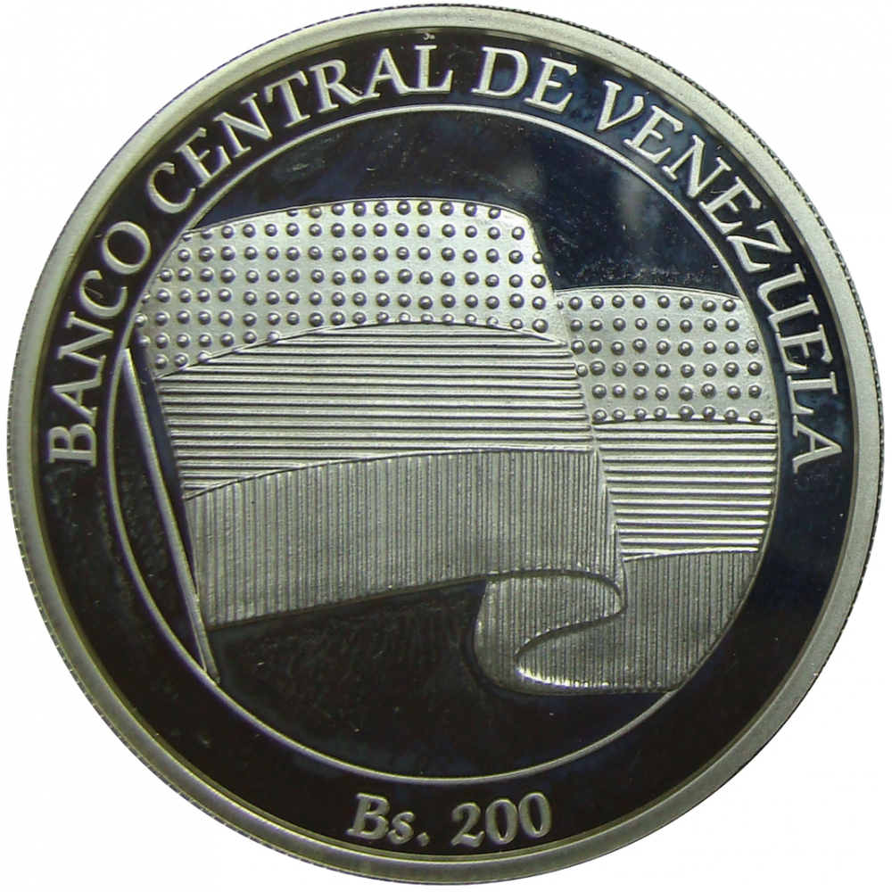 Moneda de Plata Miranda Desembarco Vela de Coro 200 Bolívares 2010   - Numisfila