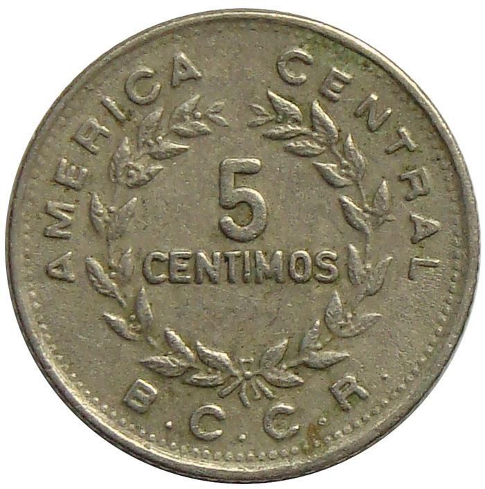 Moneda Costa Rica 5 Céntimos 1972-76  - Numisfila