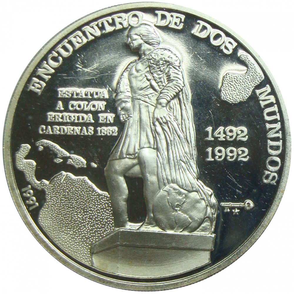 Moneda Cuba 10 Pesos 1991 Encuentro Dos Mundos  - Numisfila