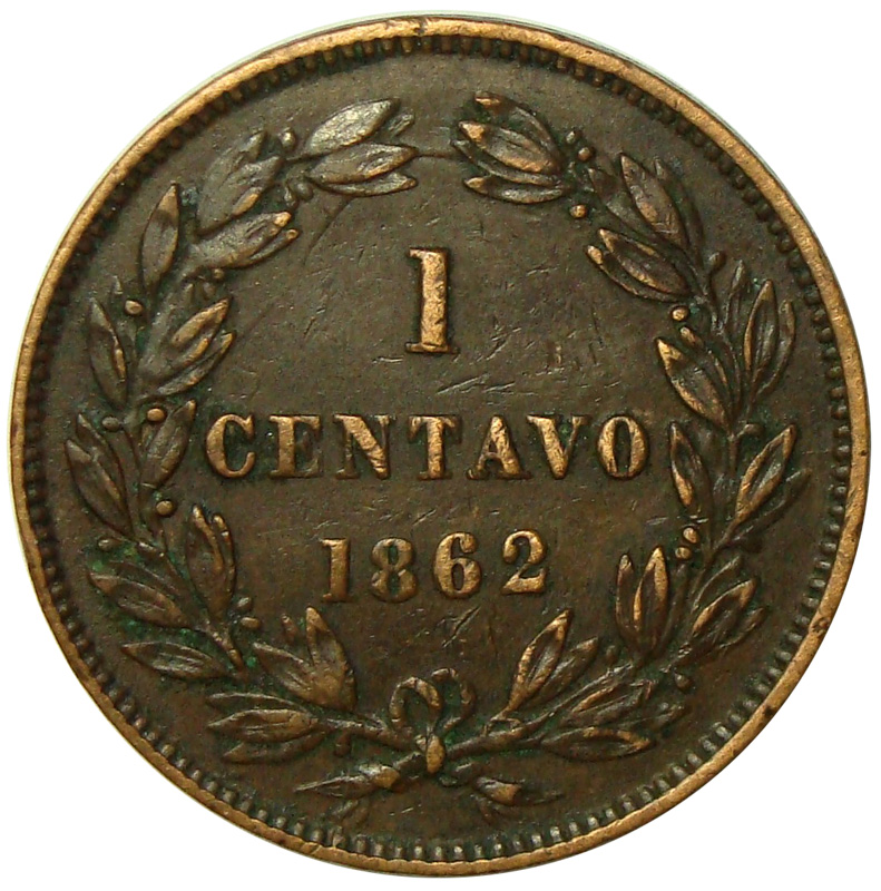 Moneda Centavo Monaguero de 1862  - Numisfila