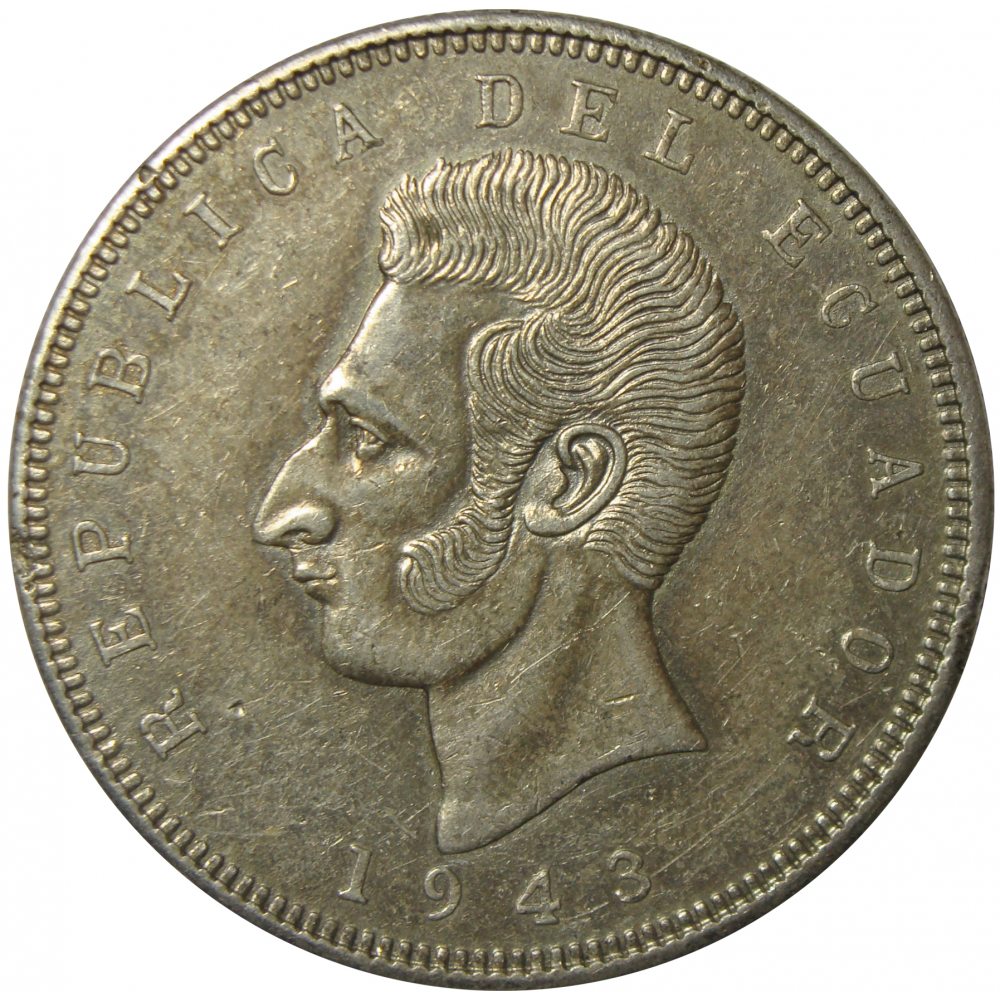 Moneda Ecuador 25 Sucres 1943 Gran Mariscal de Ayacucho  - Numisfila
