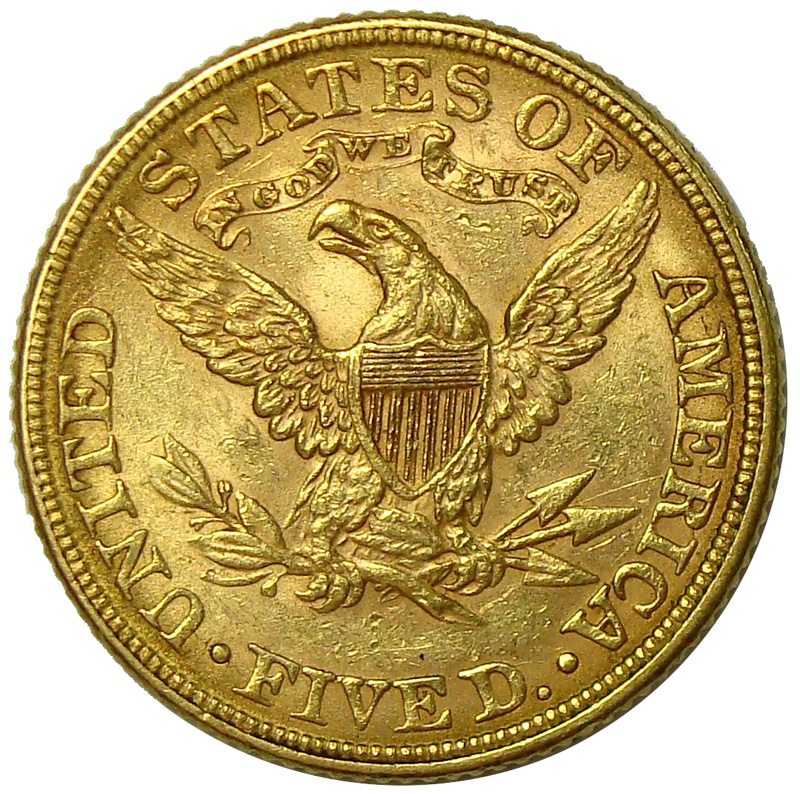 Moneda E.E.U.U. 5 Dolares Oro 1882 Half Eagle  - Numisfila
