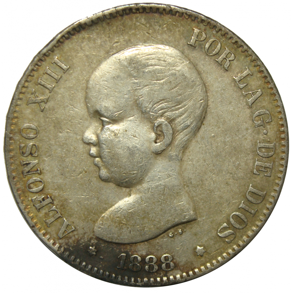 Moneda España 5 Pesetas 1891 Alfonso XIII  - Numisfila