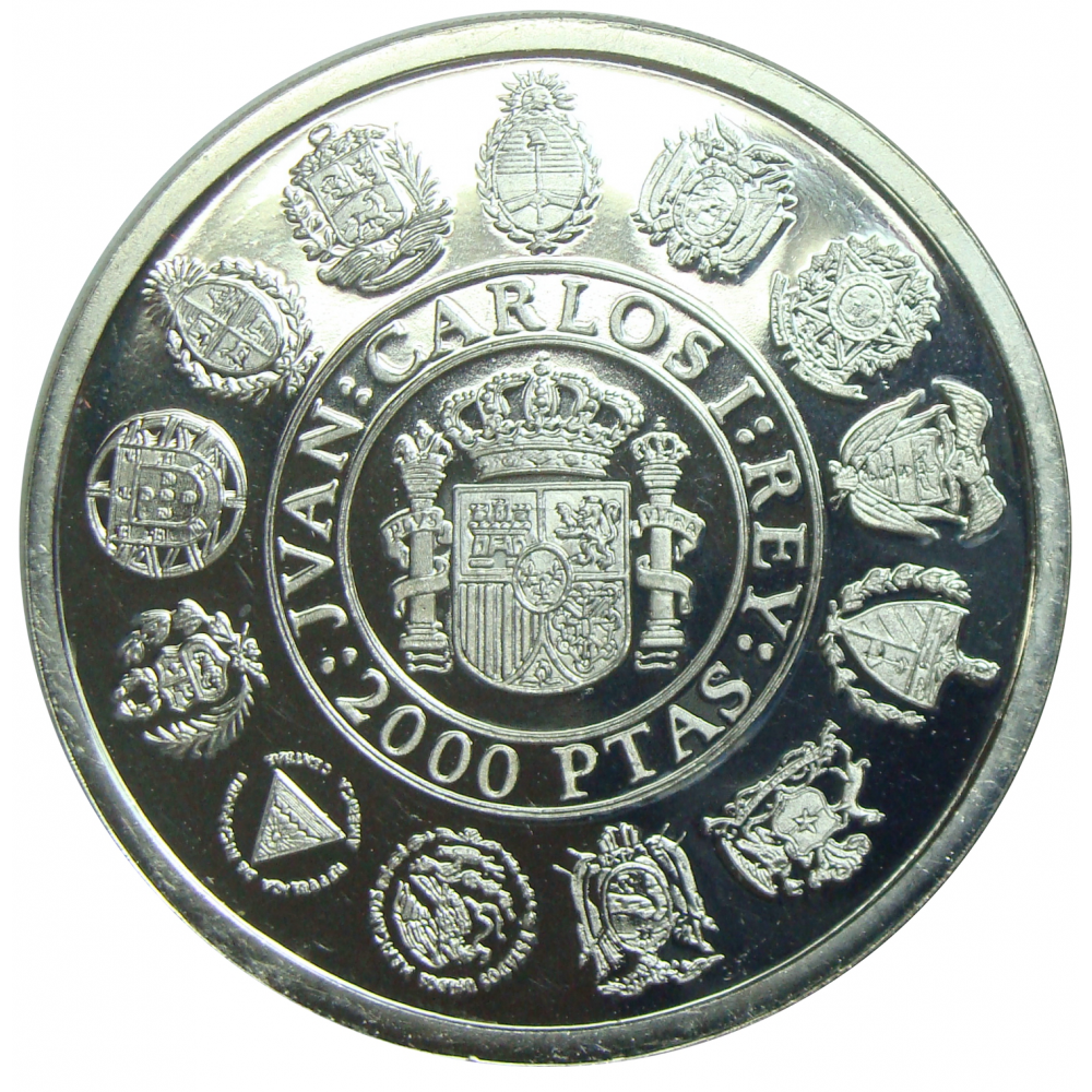 Moneda España 2.000 Pesetas 1991 Encuentro Dos Mundos  - Numisfila