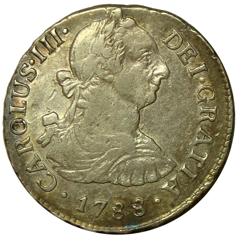 Moneda Peru 2 Reales 1788 Ceca IJ Carlos III  - Numisfila