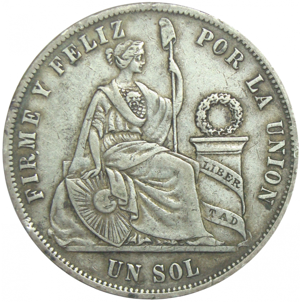 Moneda Perú de 1 Sol de 1874  - Numisfila