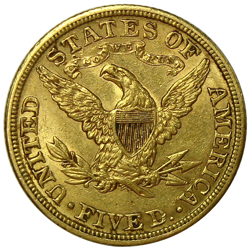 Moneda E.E.U.U. 5 Dolares Oro 1908 Half Eagle  - Numisfila
