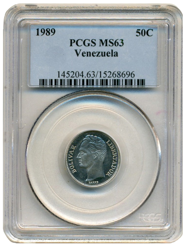 Moneda 50 Céntimos 1989 Cápsula PCGS MS64  - Numisfila