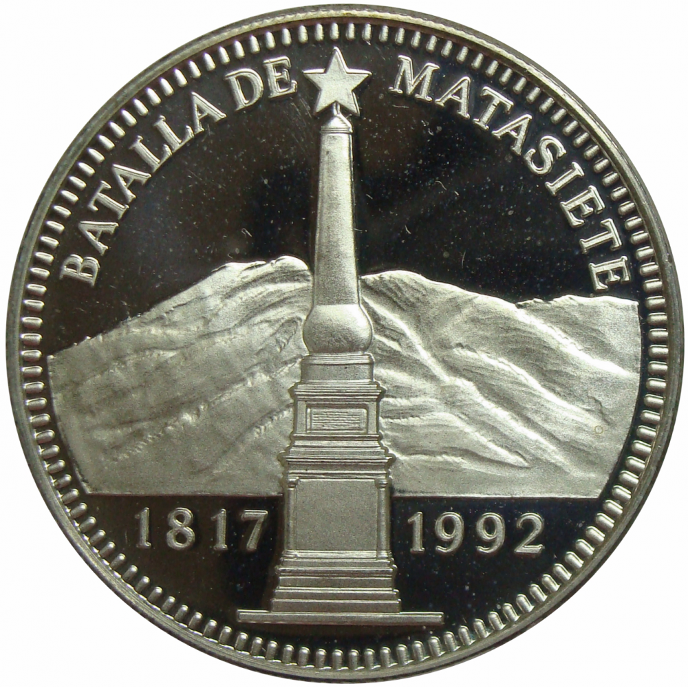 Moneda 500 Bolivares 1992 Batalla Matasiete  - Numisfila