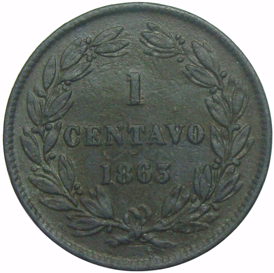 Moneda Centavo Monaguero 1863 Difícil  - Numisfila