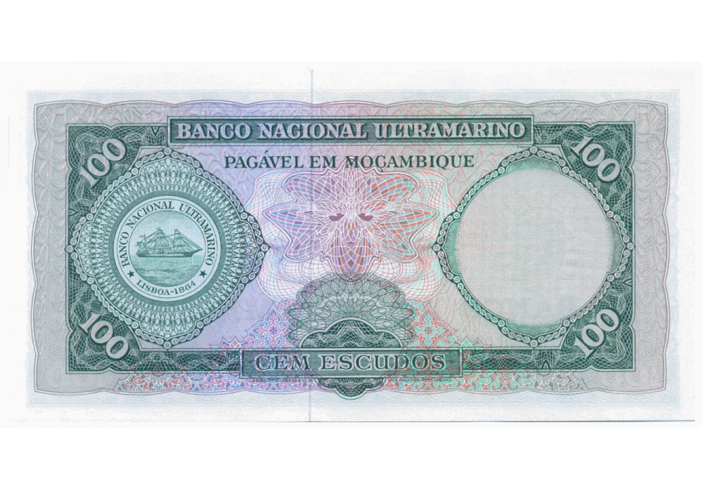 Billete Mozambique 100 Escudos 1961 Aires de Ornelas  - Numisfila