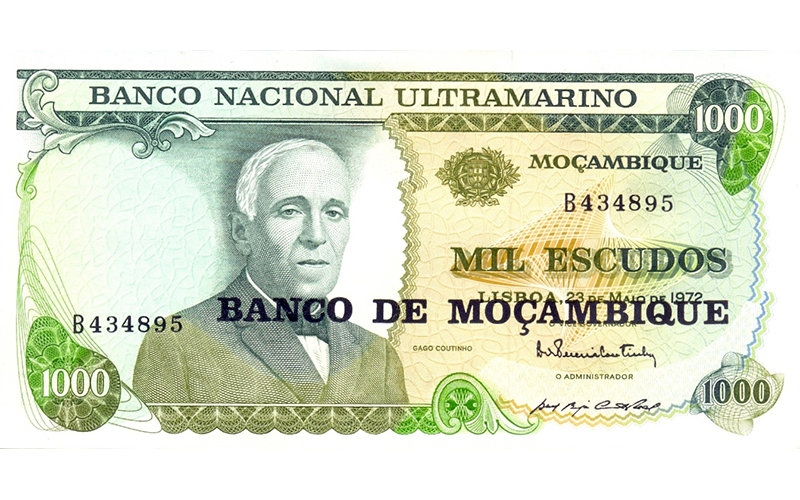 Billete Mozambique 1.000 Escudos 1976 Gago Coutinho  - Numisfila