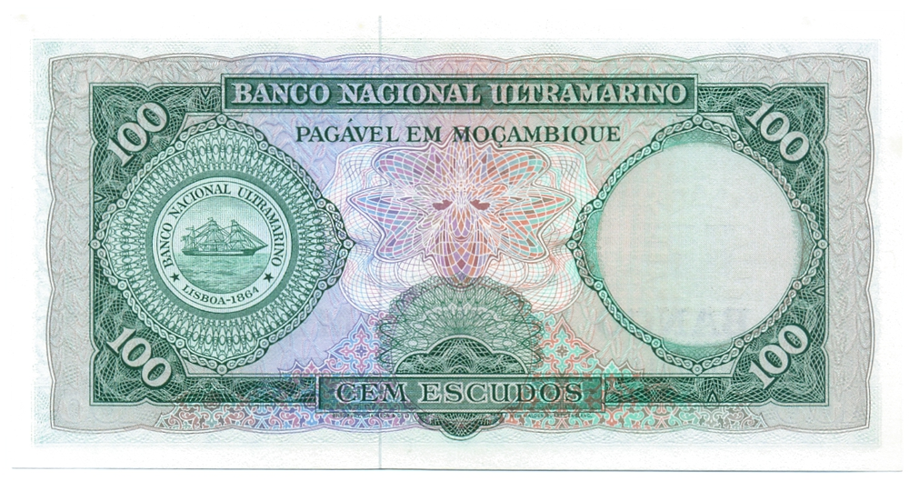 Billete Mozambique 100 Escudos 1961 Aires de Ornelas  - Numisfila