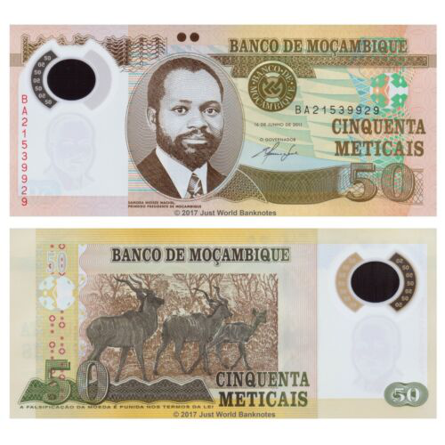 Billete Plastico Mozambique 50 Meticais de 2011 Antilope - Numisfila