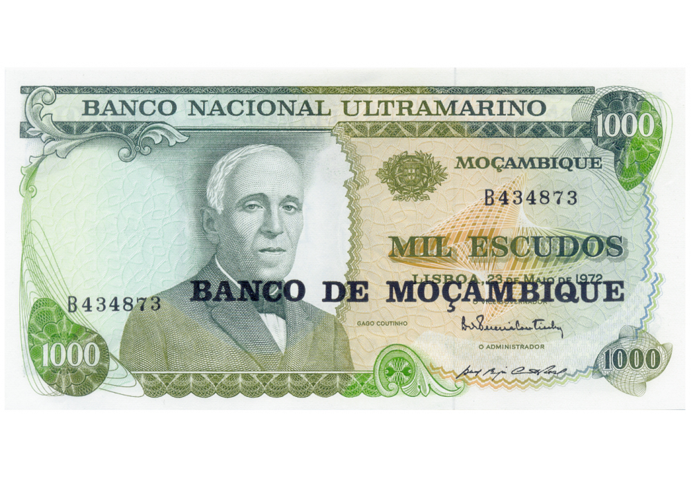 Billete Mozambique 1.000 Escudos 1972 Gago Coutinho - Numisfila