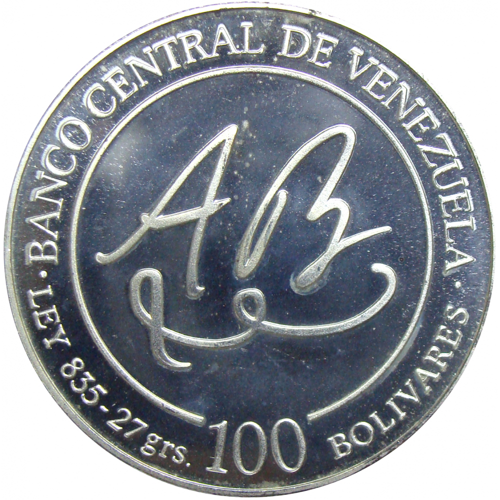 Moneda 100 Bolívares 1981 Andrés Bello Bicentenario Nacimiento  - Numisfila