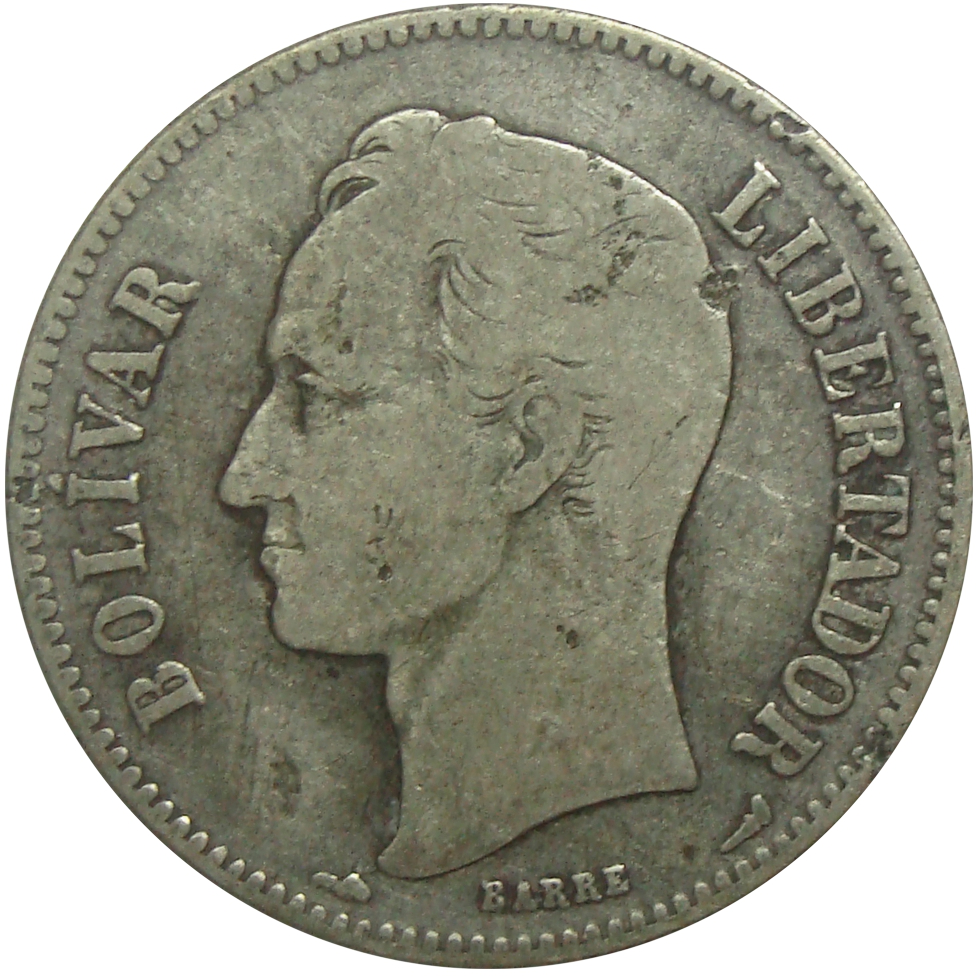 Moneda 2 Bolívares 1912 Fecha Ancha  - Numisfila