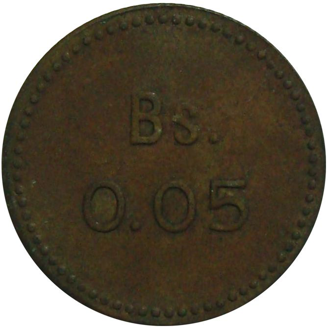 Ficha Leproserias Isla Providencia 0,05 Cts 1939  - Numisfila