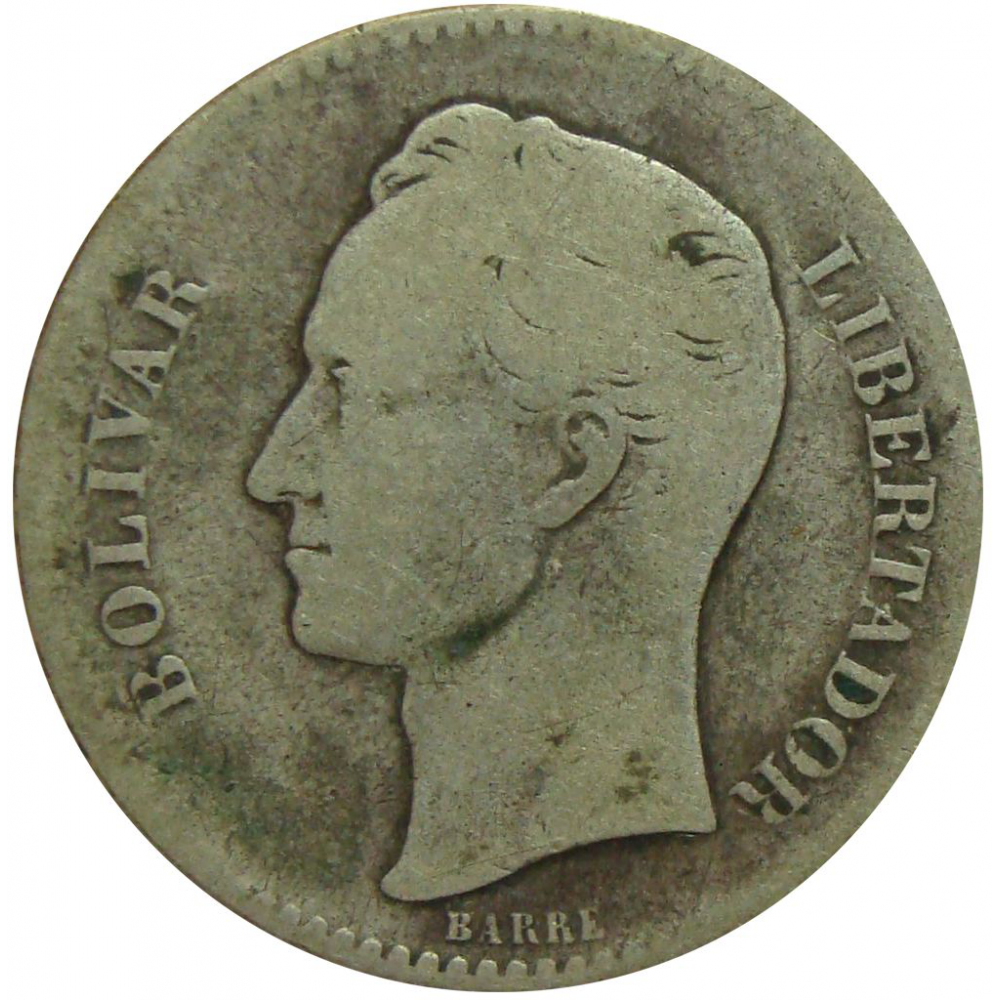 Moneda 1 Bolivar 1886 Fecha Ancha  - Numisfila