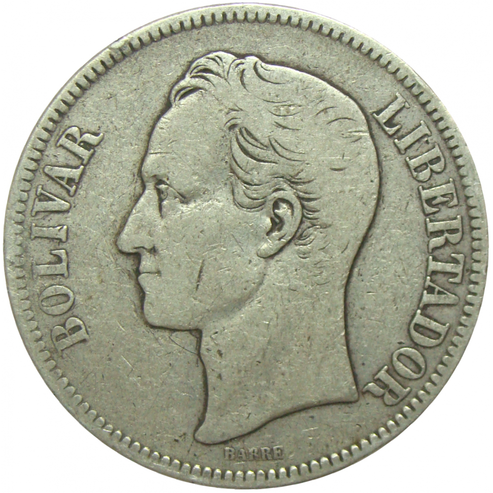 Moneda 5 Bolivares Fuerte Plata 1903  - Numisfila