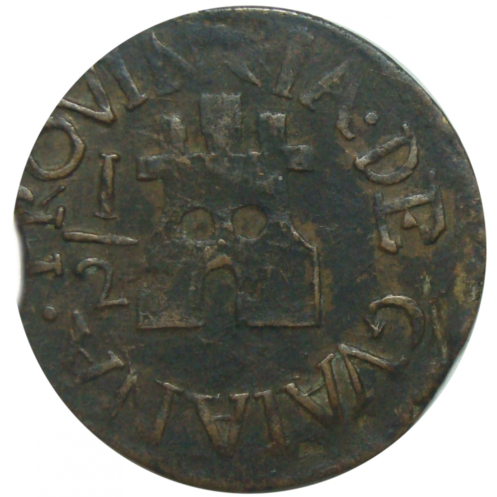 Moneda Guayana ½ Real 1815 - 5 Inclinado  - Numisfila