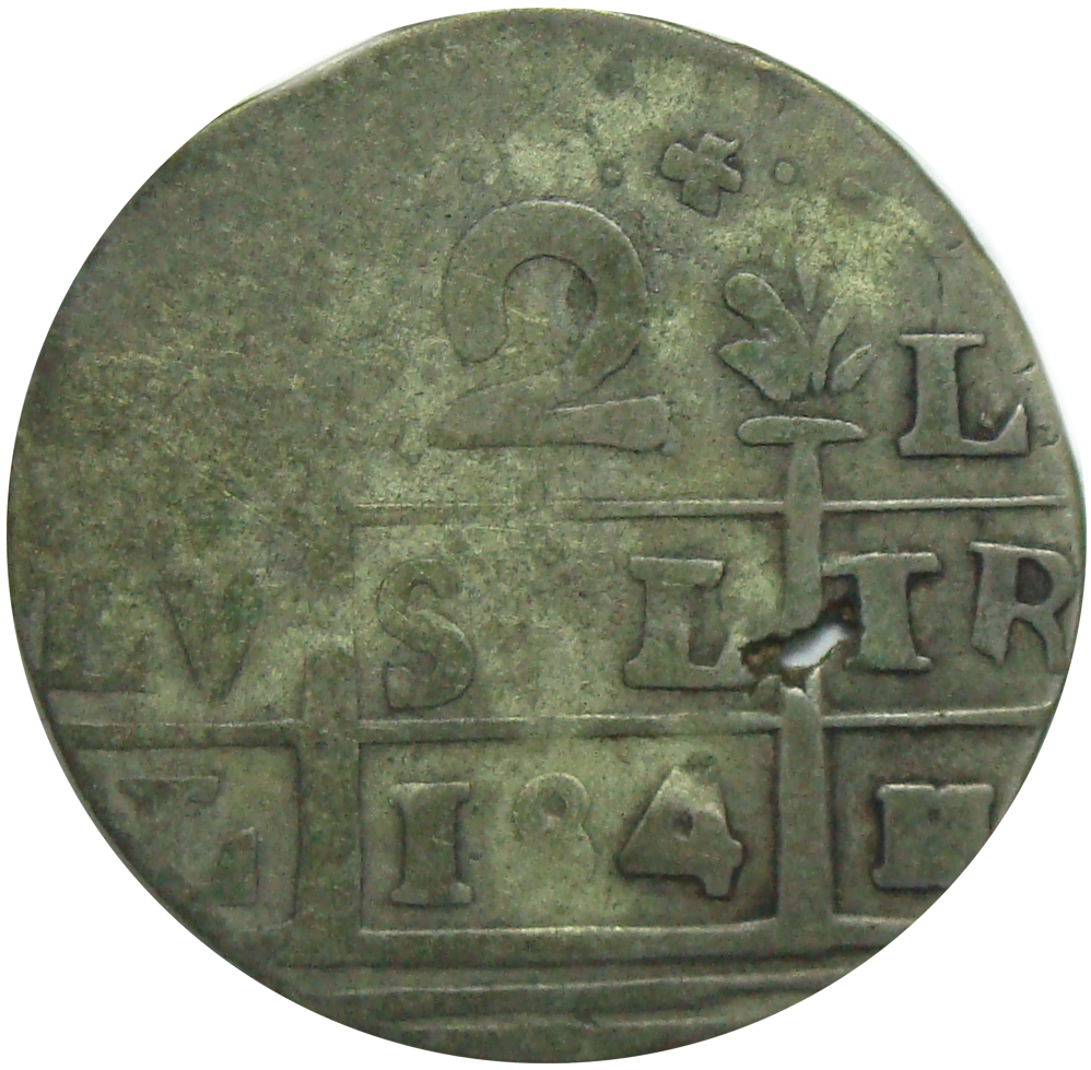 Plate Coin Stor Moneda Macuquina 2 Reales 184 LM Colonial - Numisfila