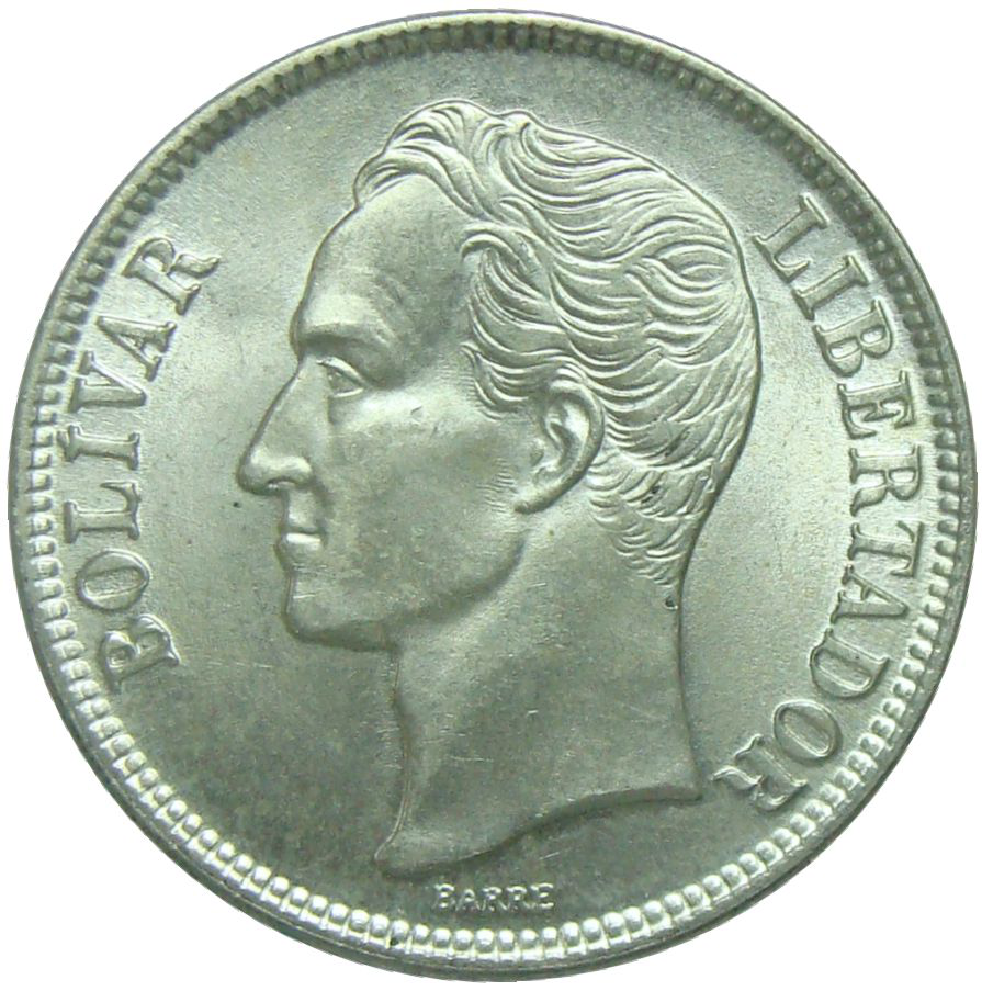 Moneda 1 Bolivar de Plata 1954  - Numisfila