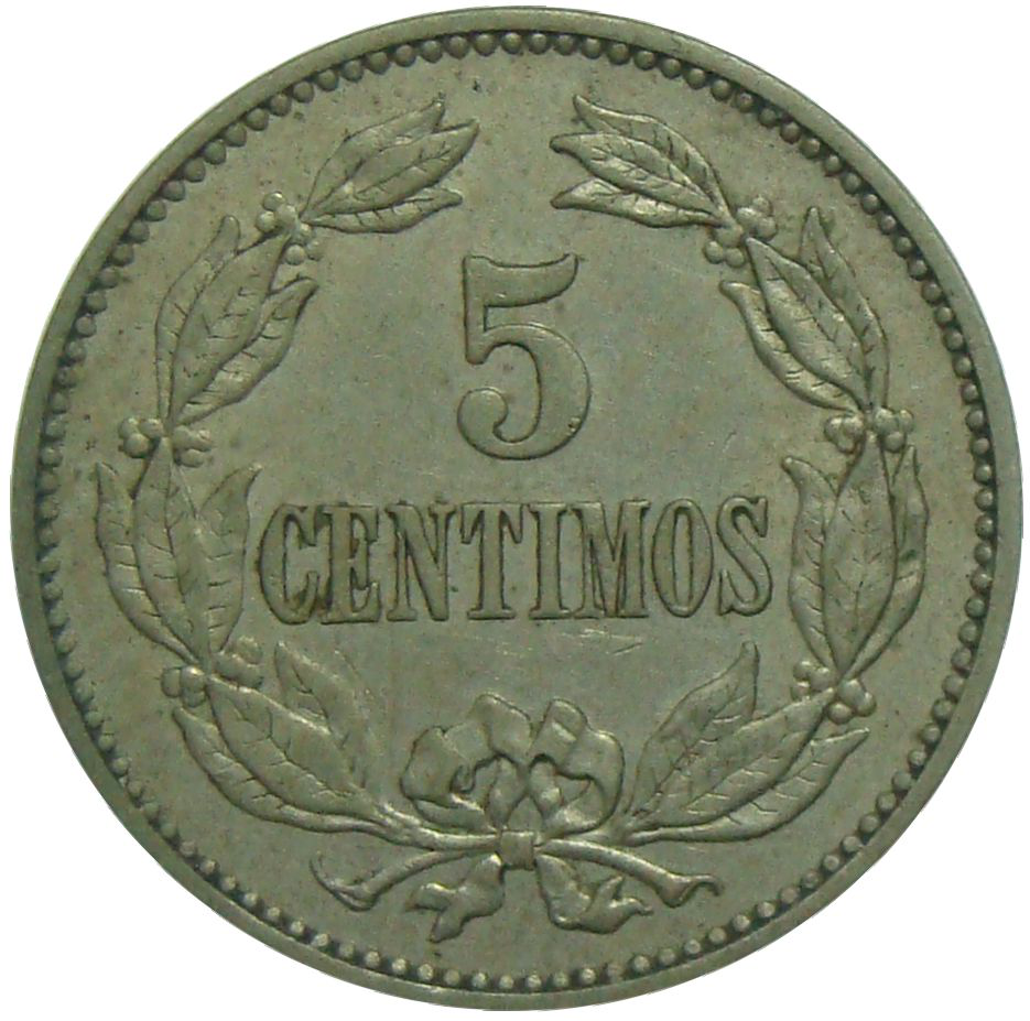 Moneda 5 Centimos 1896 - Puya  - Numisfila