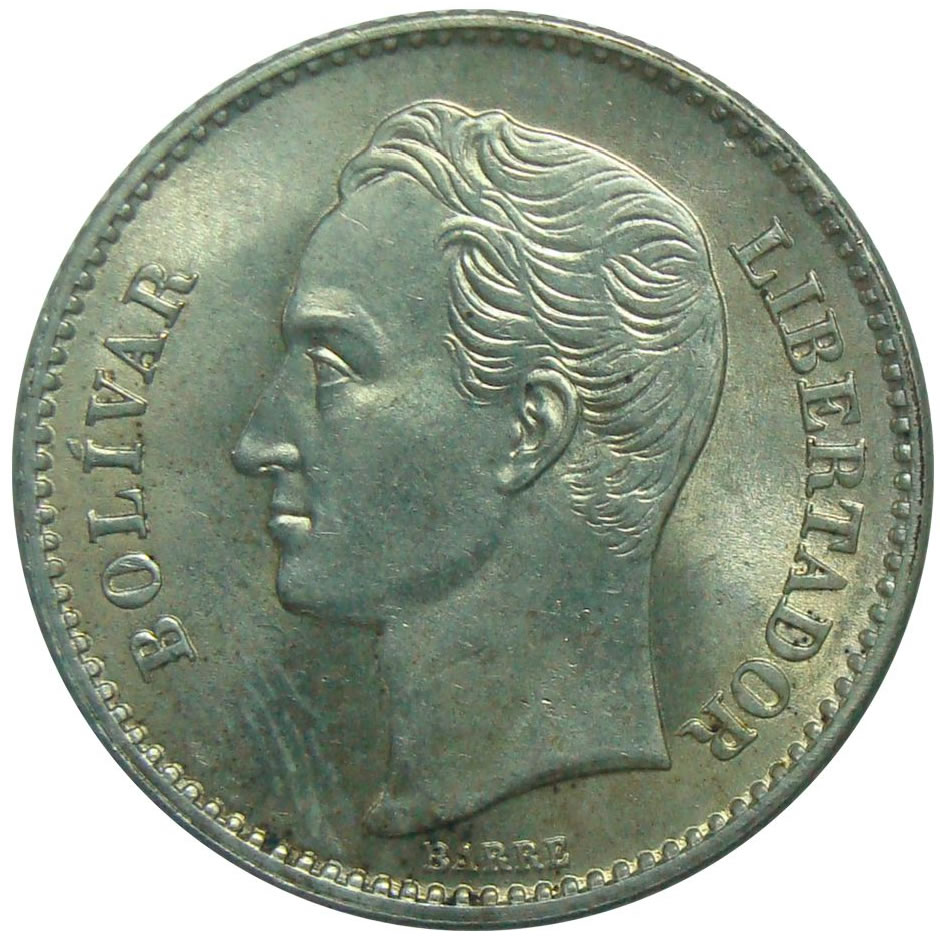 Bella Moneda Plata 1 Bolivar de 1936  - Numisfila