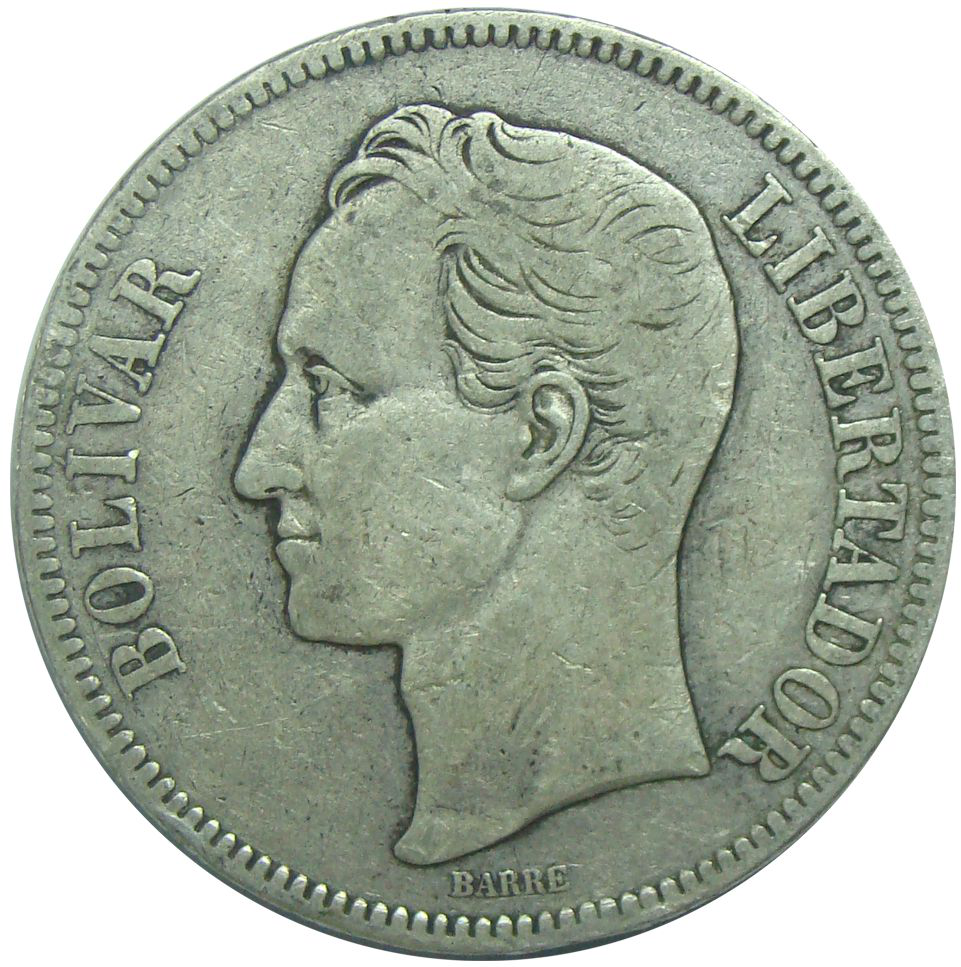 Moneda 5 Bolivares Fuerte Plata 1903  - Numisfila