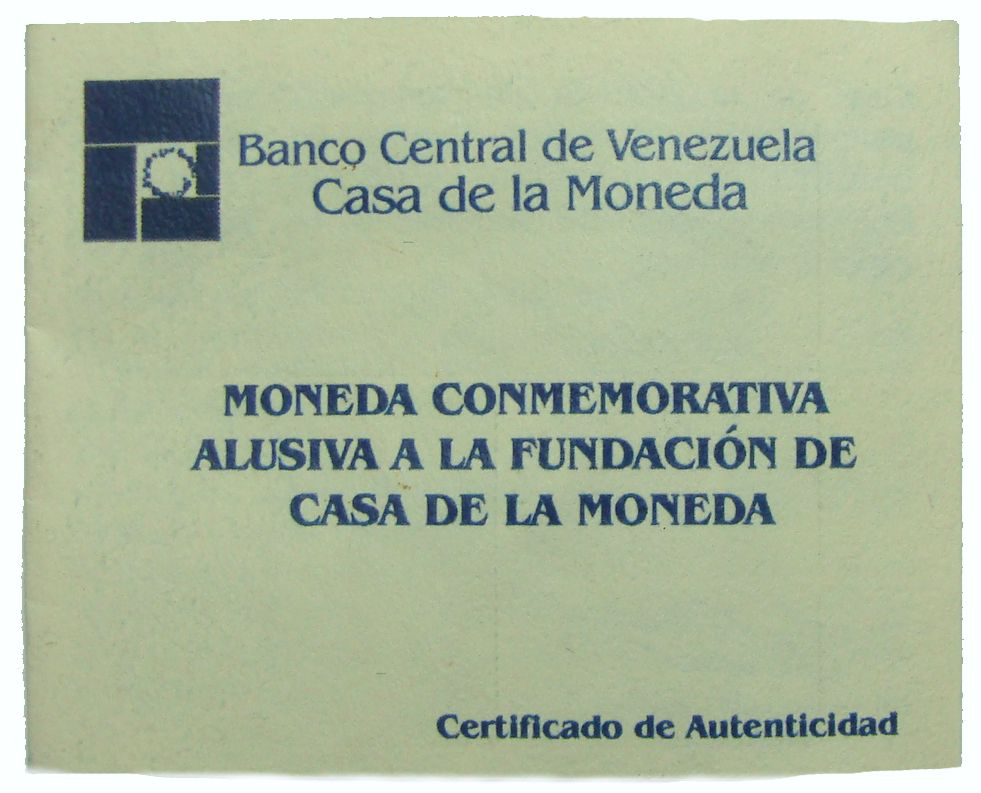 Moneda Plata 6000 Bolívares 2001 Maracay con Estuche y Certificado  - Numisfila