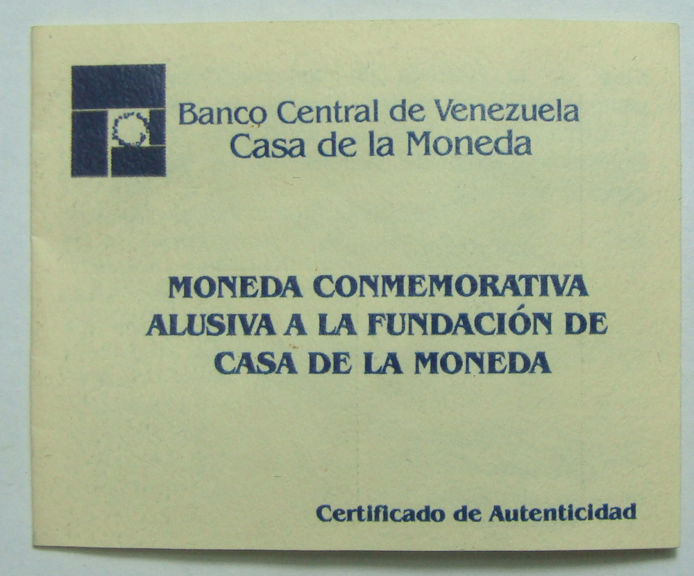 Moneda Plata 6000 Bolívares 2001 Maracay con Estuche y Certificado  - Numisfila