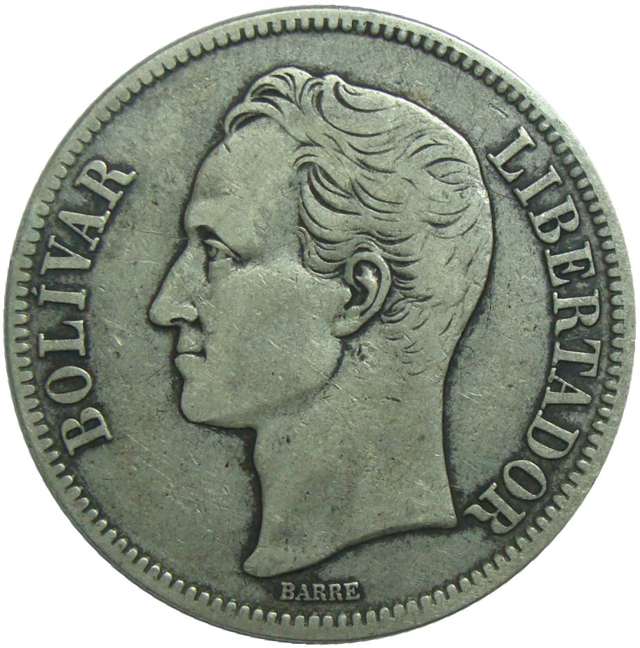 Moneda 5 Bolivares Fuerte Plata 1935  - Numisfila
