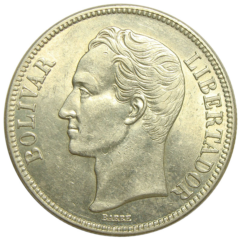 Bella Moneda Plata 5 Bs Fuerte 1929 - 9 Bajo   - Numisfila