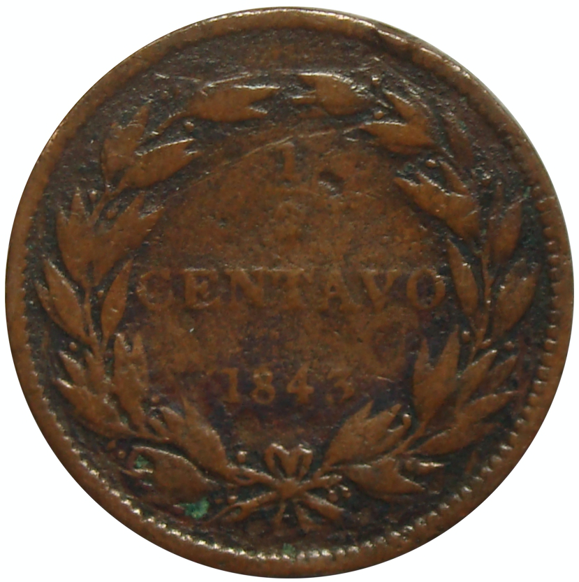 Moneda ½ Centavo Monaguero 1843 Libertad  - Numisfila