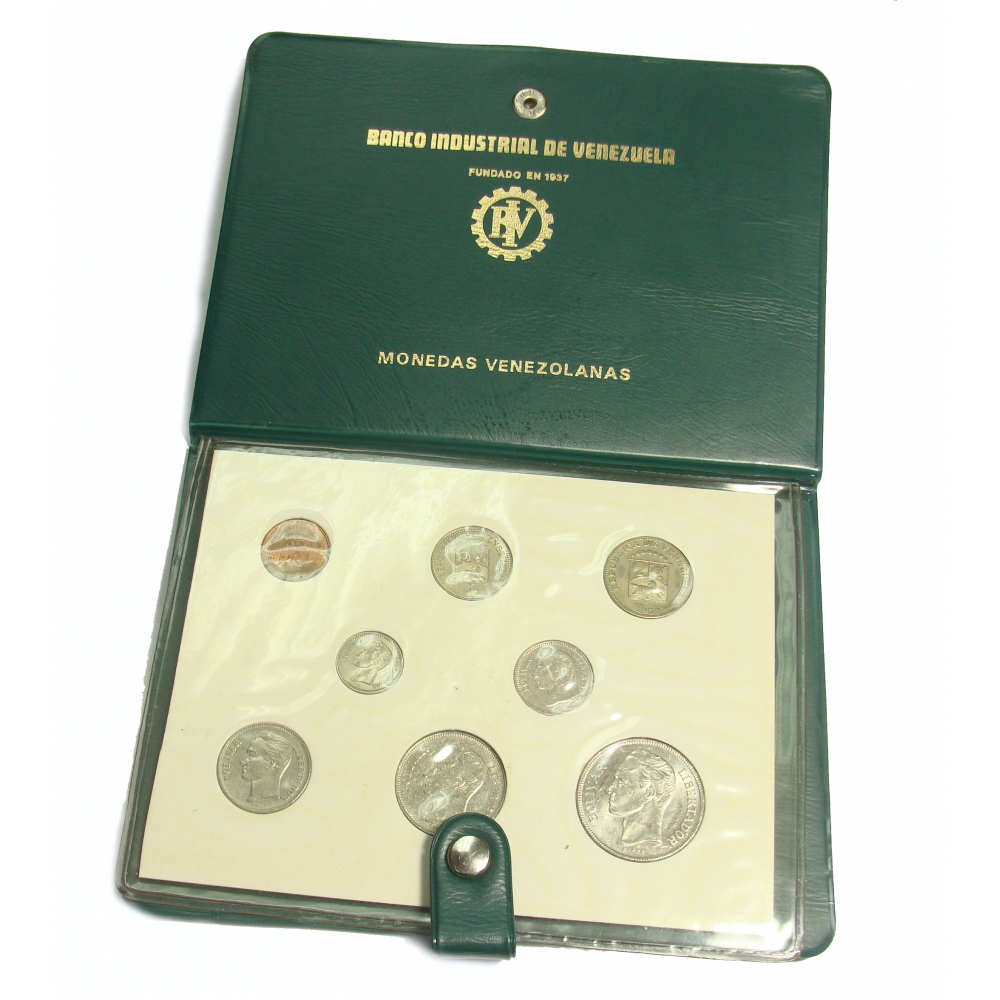 Souvenir 8 Monedas 1958/77 Banco Industrial Venezuela  - Numisfila