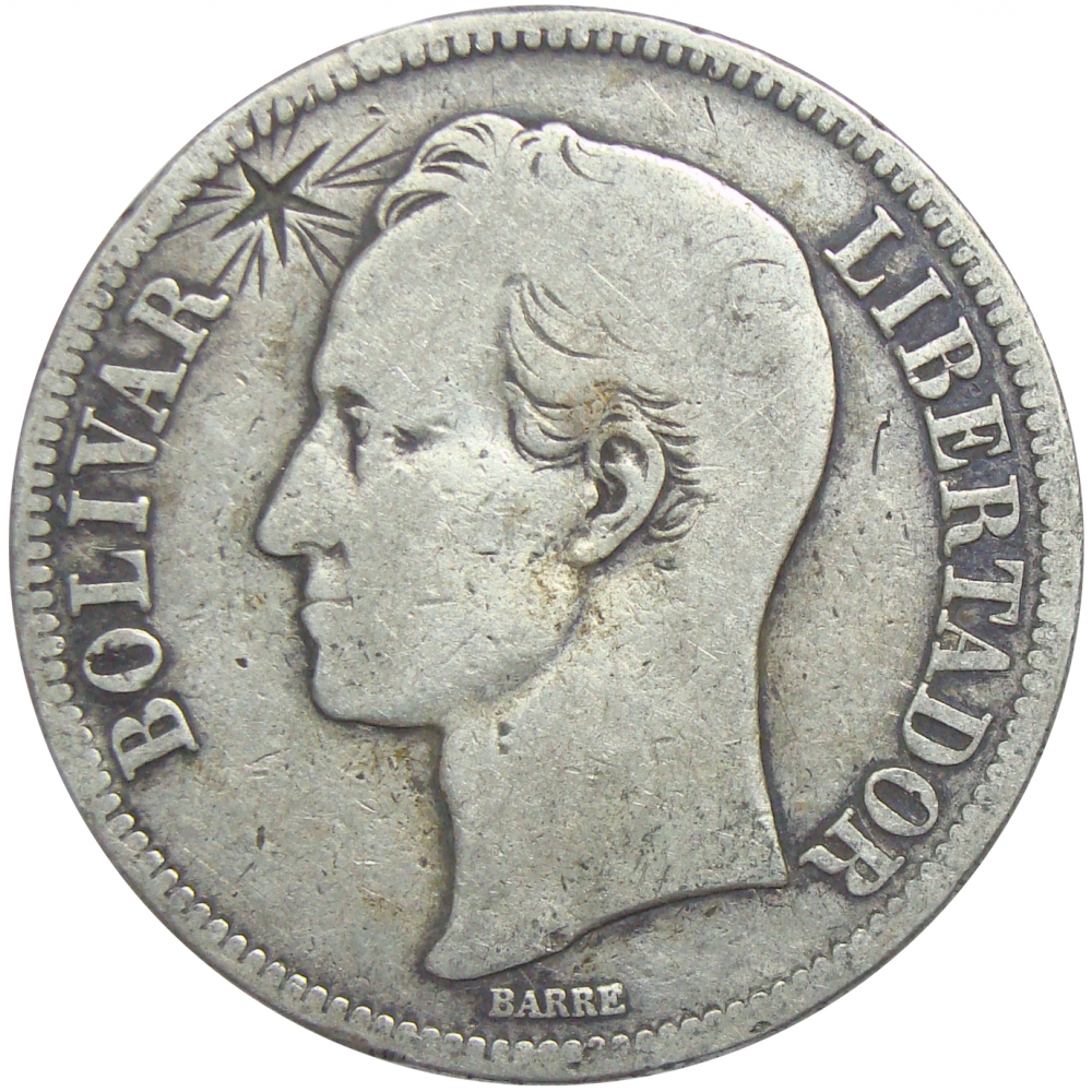 Moneda 5 Bolívares 1926 Marca de la Bruja  - Numisfila