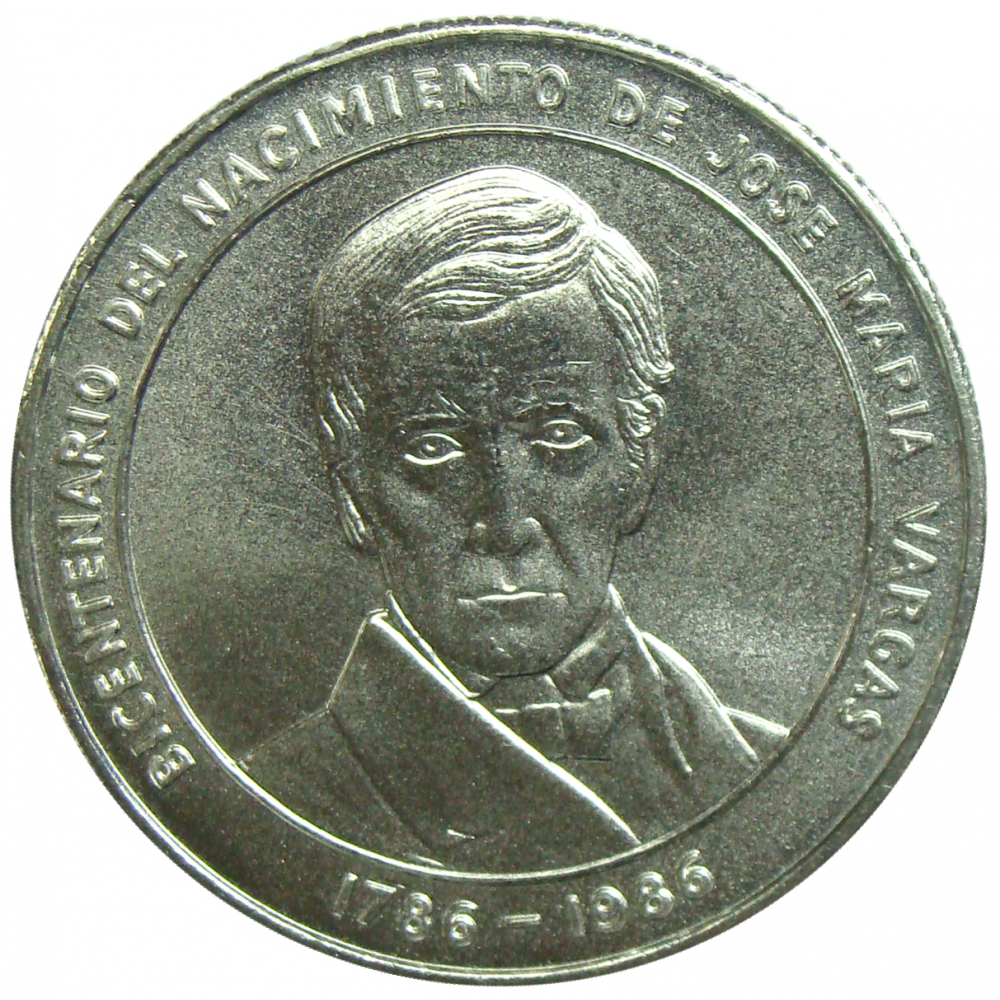 Moneda Jose Maria Vargas 100 Bs 1986 Conmemorativa - Numisfila