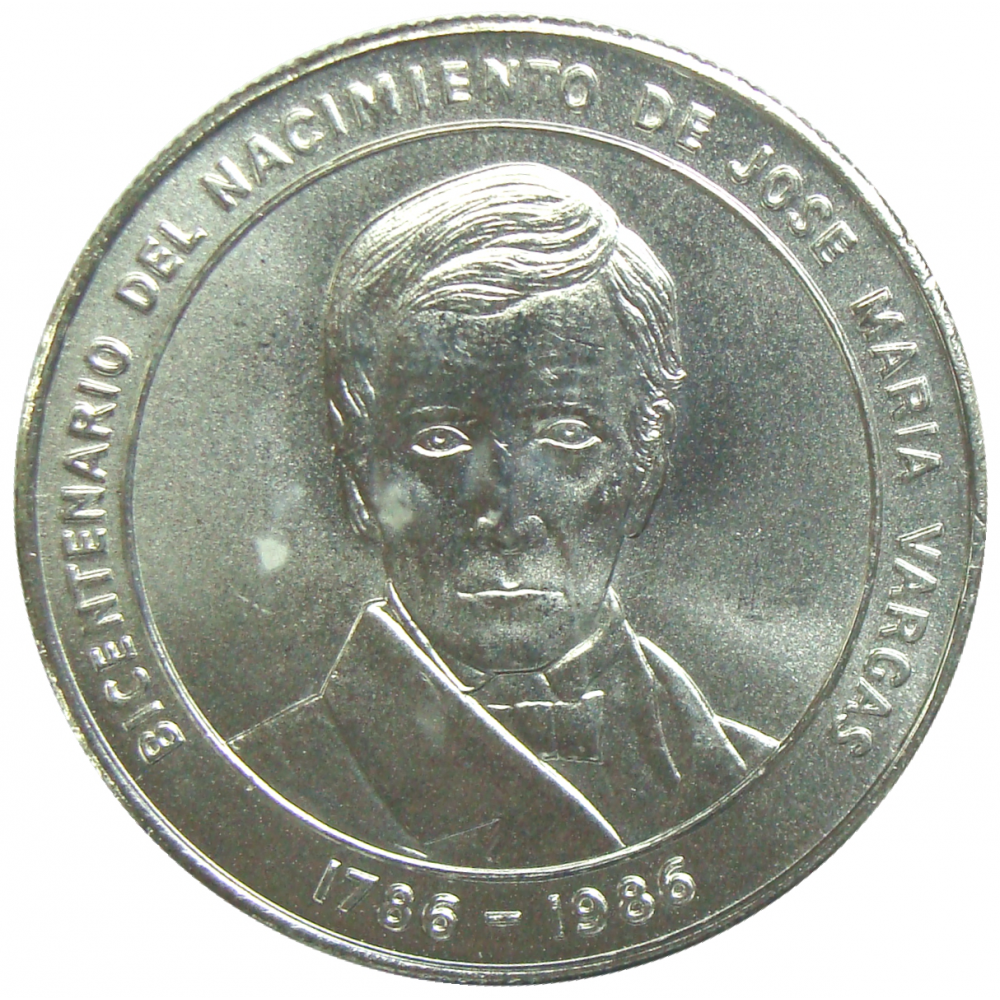 Moneda Jose Maria Vargas 100 Bs 1986 Conmemorativa - Numisfila