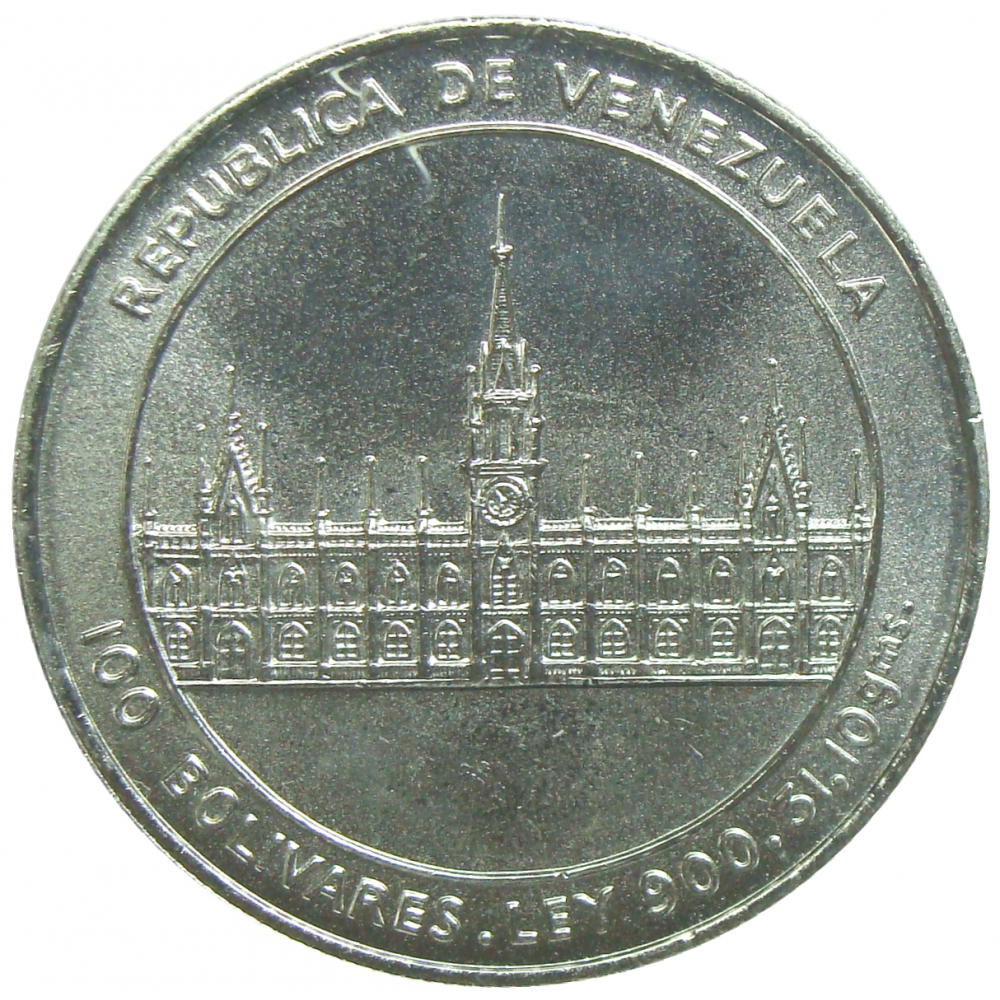 Moneda Jose Maria Vargas 100 Bs 1986 Conmemorativa  - Numisfila