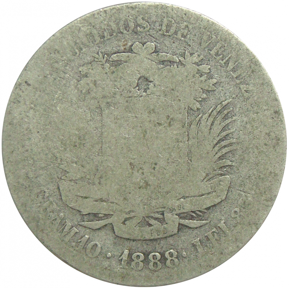 Moneda de Plata 2 Bolívares 1888 - Numisfila