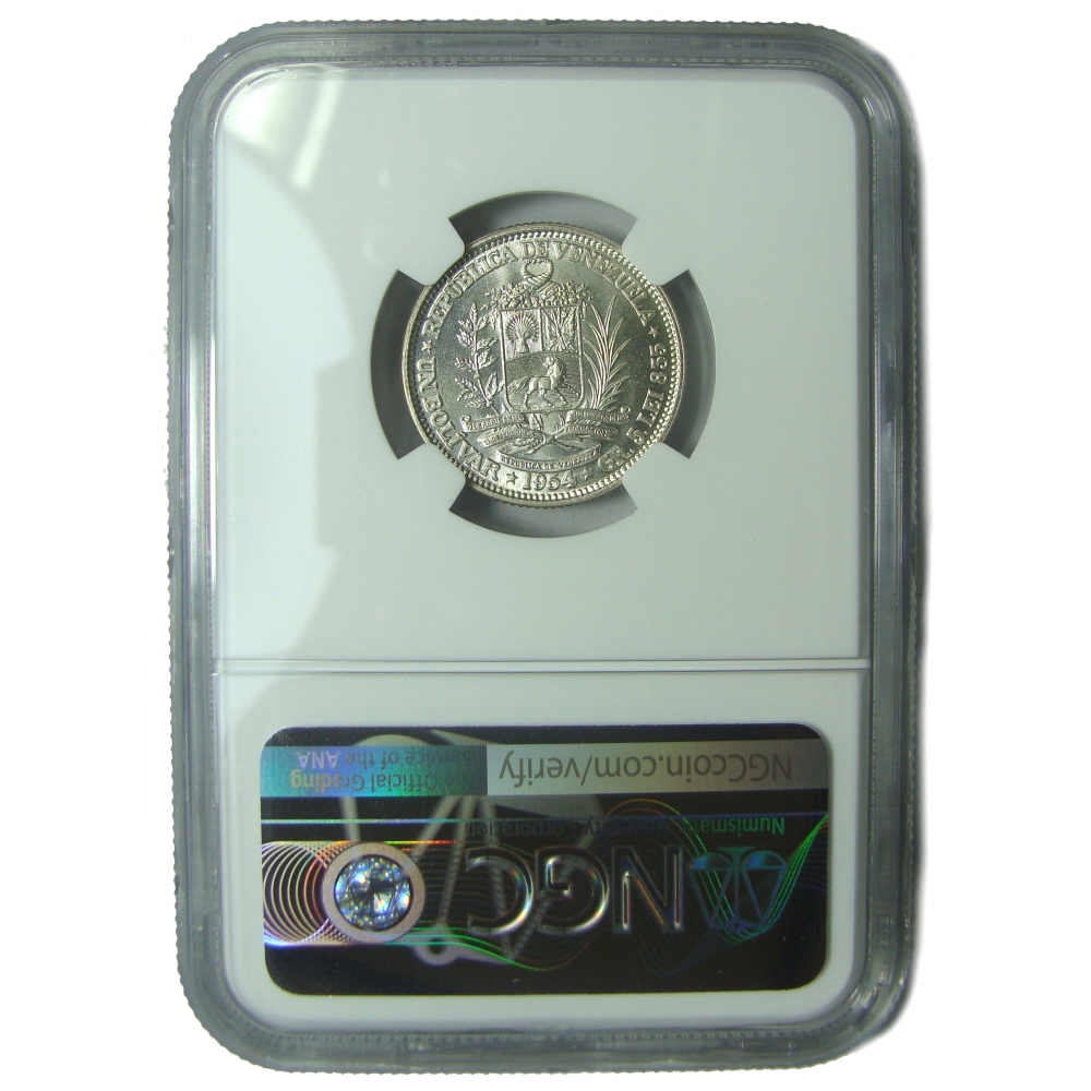 En Cápsula NGC MS 63 Moneda 1 Bolivar 1954  - Numisfila