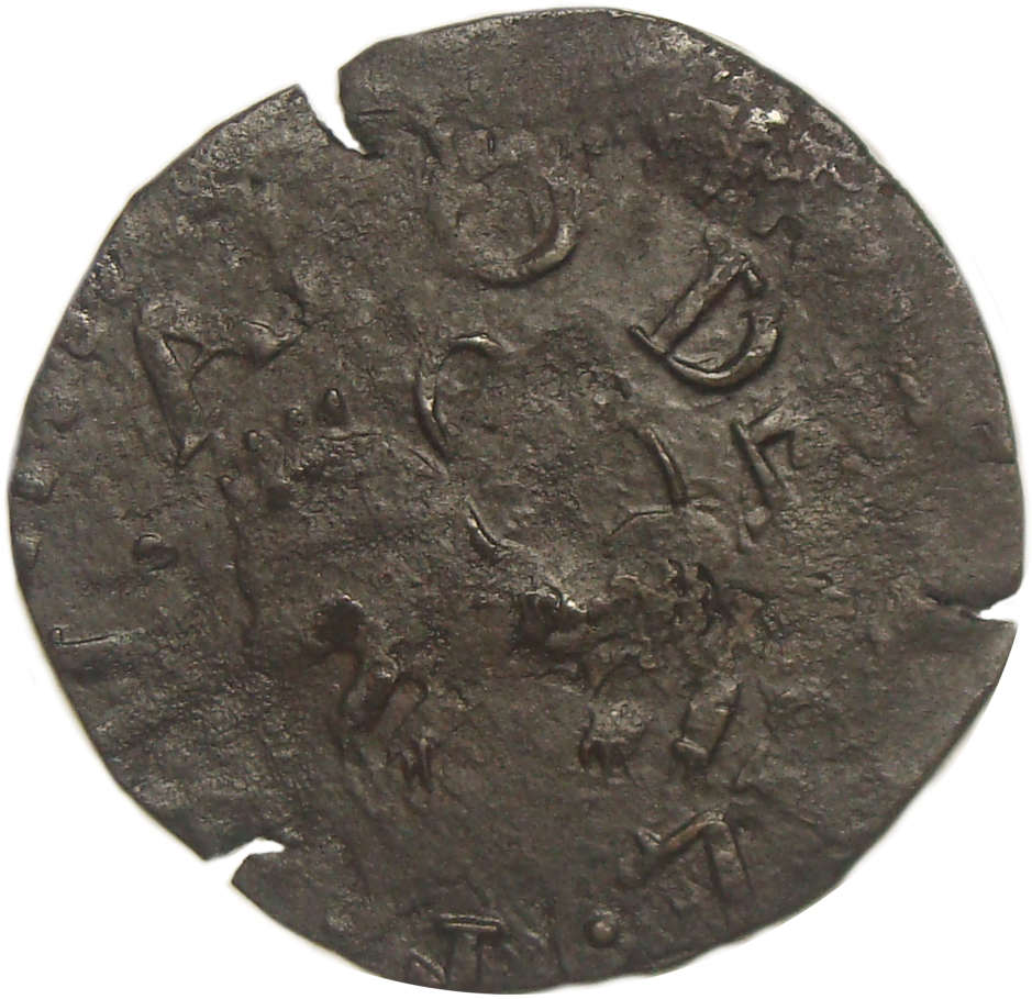 Moneda Guayana ½ Real 1814 Variante 4 bajo y ancho  - Numisfila