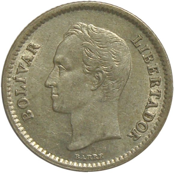 Moneda plata ¼ de Bolivar - Medio 1945  - Numisfila
