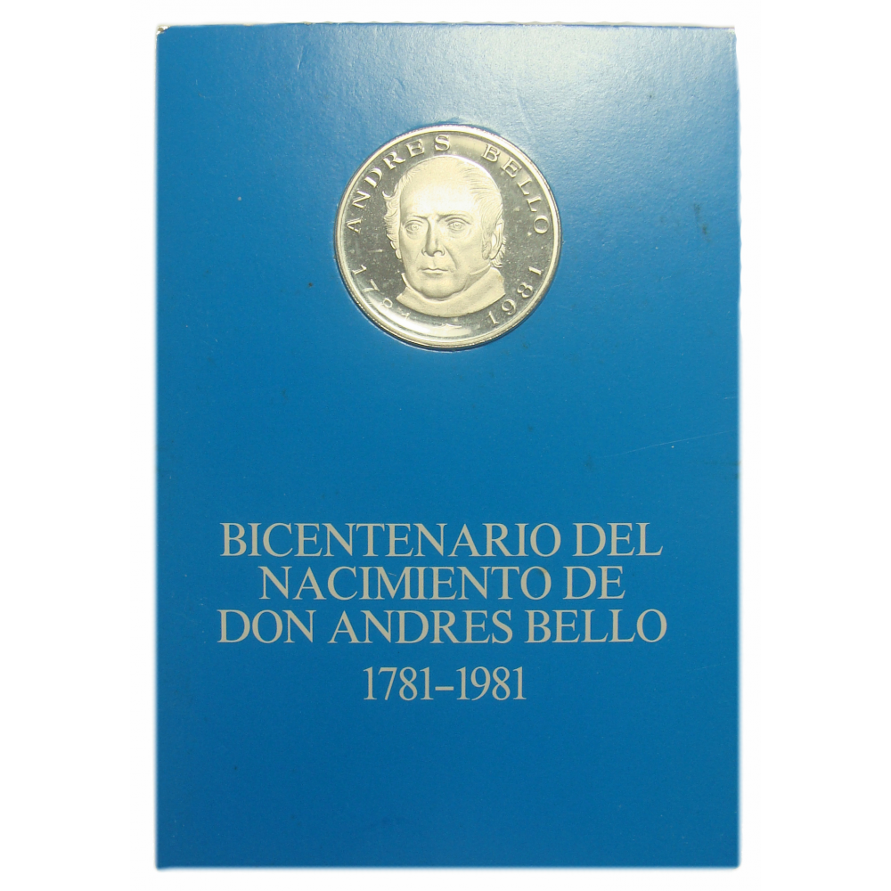 Moneda 100 Bs 1981 Andres Bello Bicentenario en Estuche Original - Numisfila