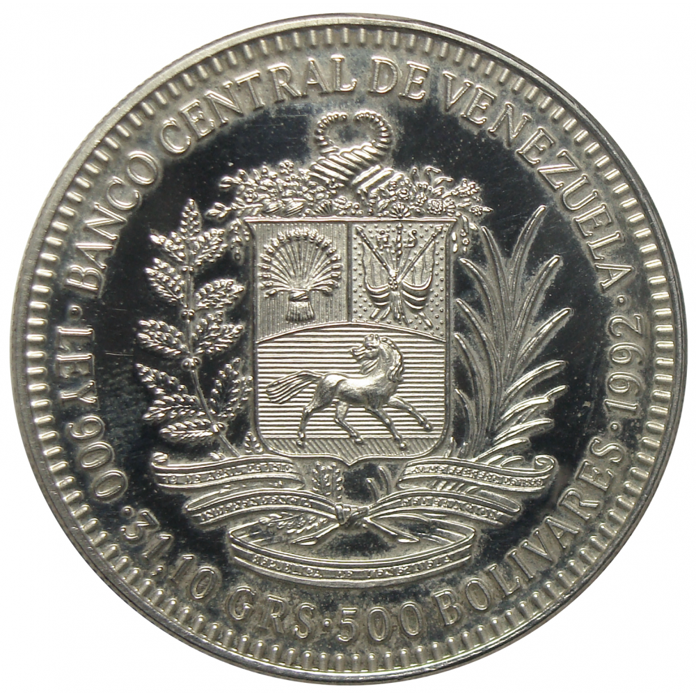 Moneda Batalla Matasiete 500 Bolívares 1992  - Numisfila