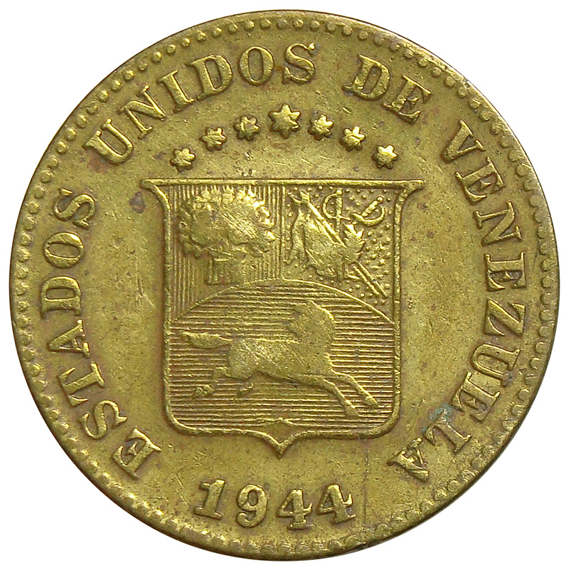 Venezuela Moneda 5 Céntimos 1944 - Puya Amarilla  - Numisfila