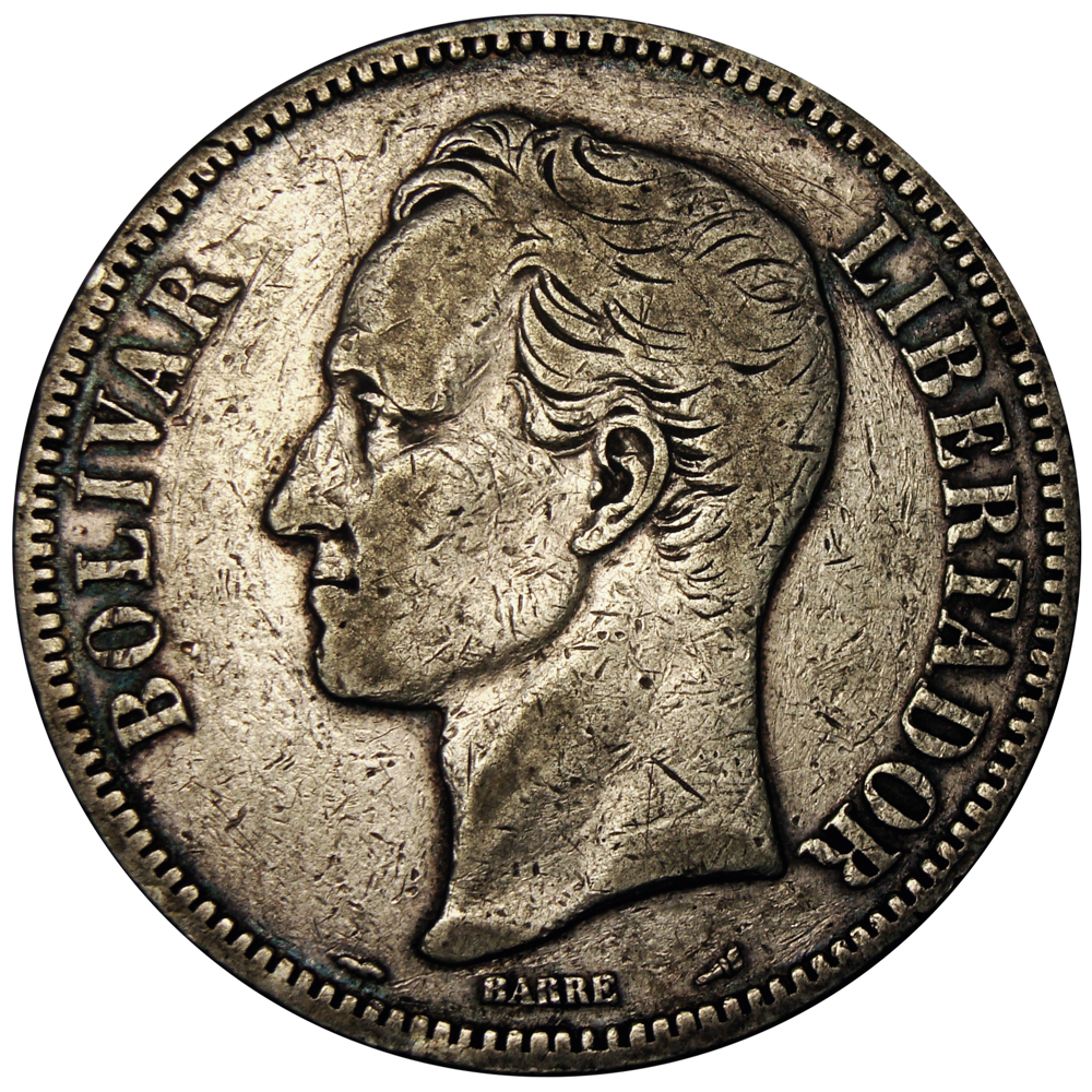 Fuerte 5 Bolívares 1904 Moneda de Plata  - Numisfila