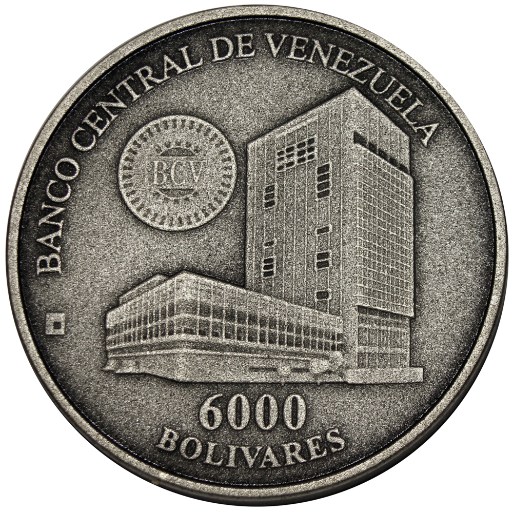 Moneda Plata 6000 Bolívares 2001 Maracay con Estuche y Certificado  - Numisfila