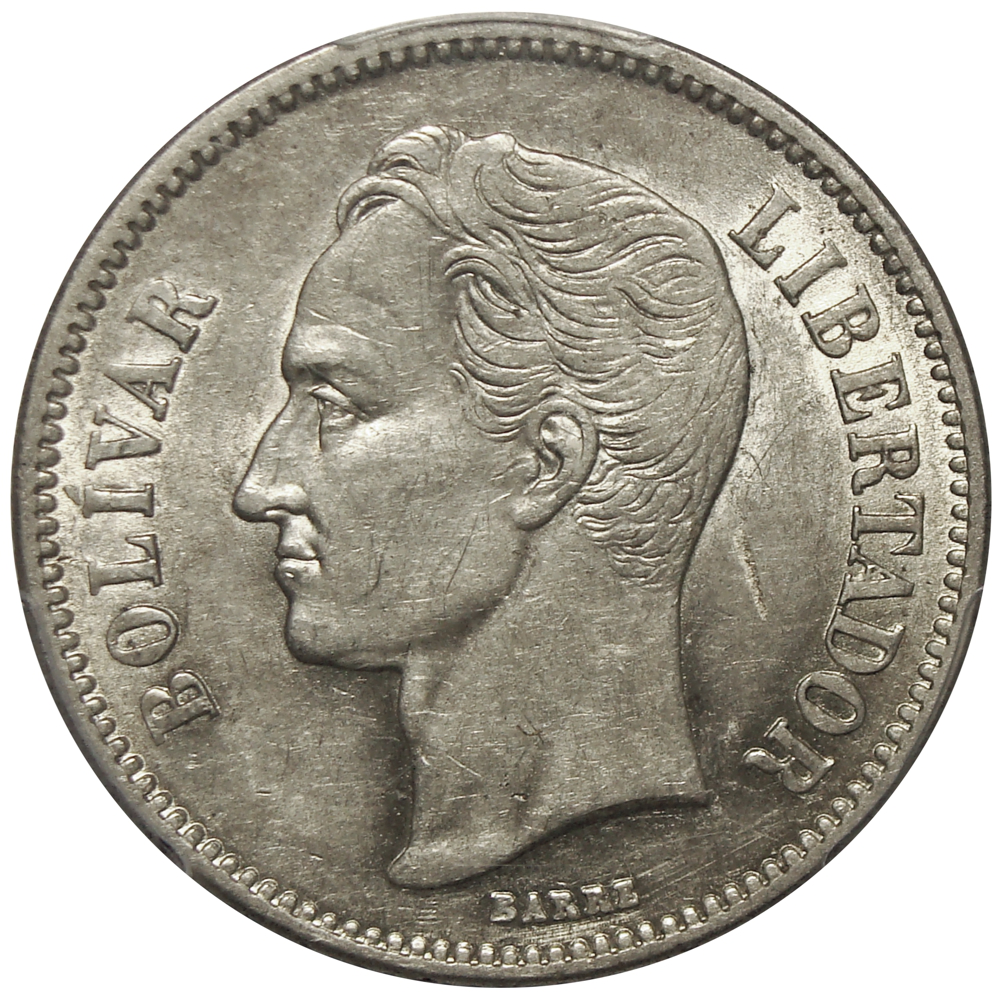 Moneda Plata 2 Bolívares 1924 PCGS AU50  - Numisfila